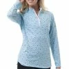 SanSoleil Women&apos;s Solcool Print 1/4 Zip Mock - Holiday Cheers -Golf Clubs Shop 10060071 800 auto