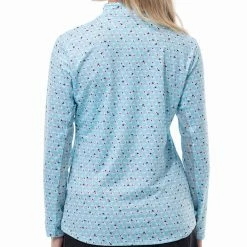 SanSoleil Women&apos;s Solcool Print 1/4 Zip Mock - Holiday Cheers -Golf Clubs Shop 10060072 800 auto