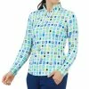 IBKUL Women&apos;s Eloise Print Long Sleeve Zip Mock Neck Top -Golf Clubs Shop 10142948 800 auto