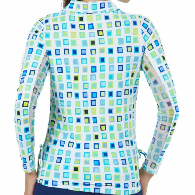 IBKUL Women's Eloise Print Long Sleeve 1/4 Zip Polo 4 IBKUL Women's Eloise Print Long Sleeve 1/4 Zip Polo - Image 2