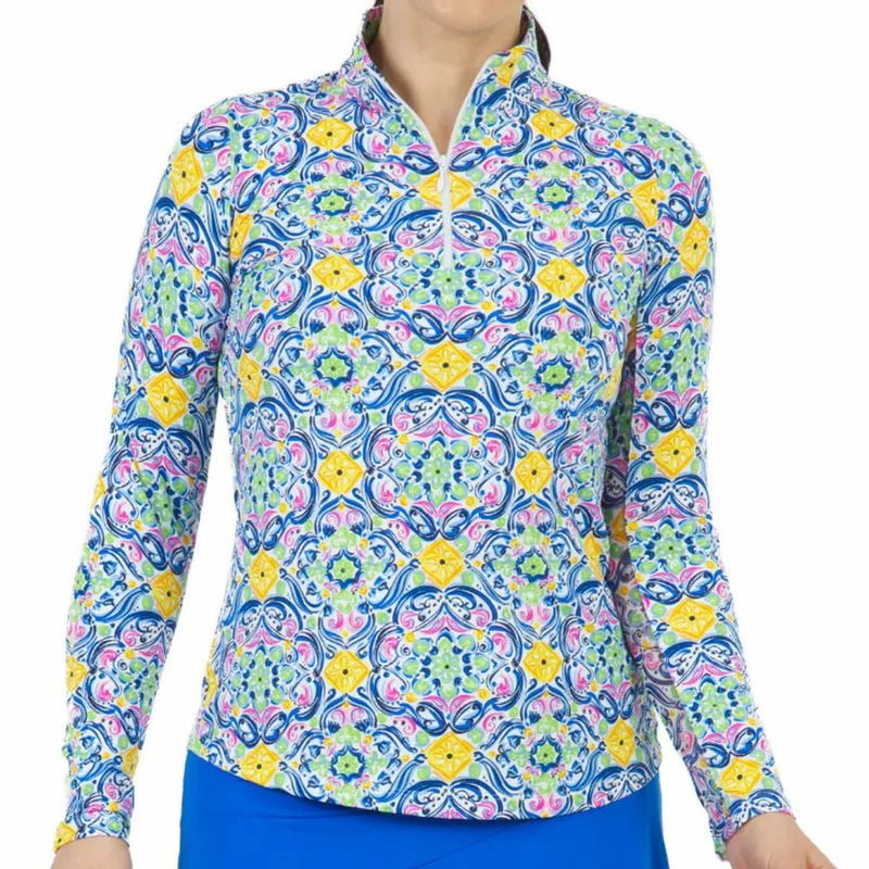 IBKUL Women's Nora Print Long Sleeve Mock Neck Top 3 IBKUL Women's Nora Print Long Sleeve Mock Neck Top