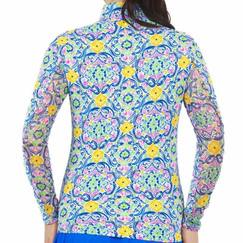 IBKUL Women's Nora Print Long Sleeve Mock Neck Top 4 IBKUL Women's Nora Print Long Sleeve Mock Neck Top - Image 2