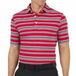 IBKUL Men&apos;s Coastal Stripe Polo - Modern Fit