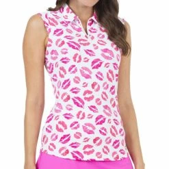IBKUL Women&apos;s Kiss Me Kate Print Sleeveless Polo