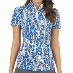 IBKUL Women&apos;s Kamila Print Short Sleeve Mock Neck Top