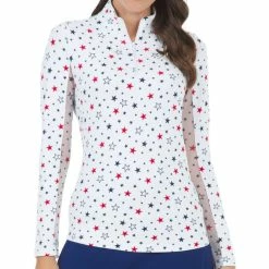 IBKUL Women&apos;s Celebration Print Long Sleeve Mock Neck Top
