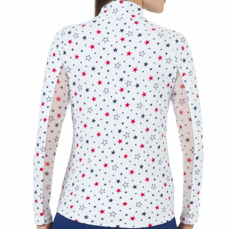 IBKUL Women's Celebration Print Long Sleeve Mock Neck Top 4 IBKUL Women's Celebration Print Long Sleeve Mock Neck Top - Image 2