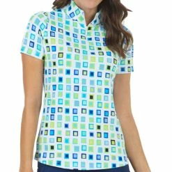 IBKUL Women&apos;s Eloise Print Short Sleeve Mock Neck Top